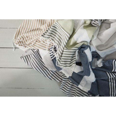 Kocyk piknikowy lub ręcznik plażowy Ella Hamam 145 x 250 cm bawełna organiczna szary