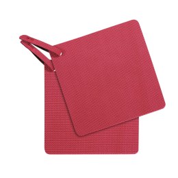 Uchwyty do gorących naczyń 2 sztuki neopren 17 x 17 cm czerwono-czarne