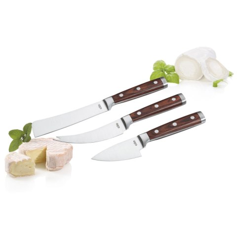 Zestaw 3 noży do sera + pudełko prezentowe