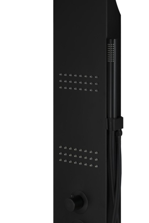 Panel prysznicowy Corsan LED KASKADA Termostat Czarny Deszczownica LED