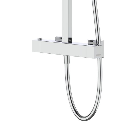 Zestaw natryskowy z termostatem Kolumna Corsan ANGO Deszczownica 25cm Chrom