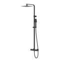 Zestaw natryskowy z termostatem Kolumna Corsan ANGO Deszczownica 25cm Czarna