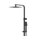 Zestaw natryskowy z termostatem Kolumna Corsan ANGO Deszczownica 25cm Czarna