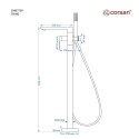 Bateria wannowa wolnostojąca Corsan CMB7159CH Trino chromowana