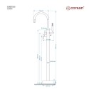 Bateria wannowa wolnostojąca Corsan CMB7535BL Lugo czarna