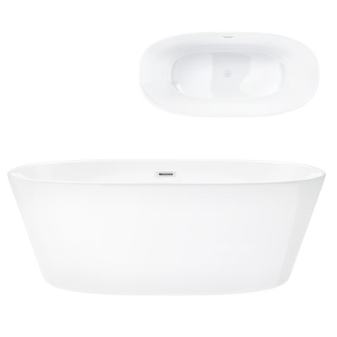 Wanna wolnostojąca Corsan E026 Salina 160 cm z wykończeniem białym