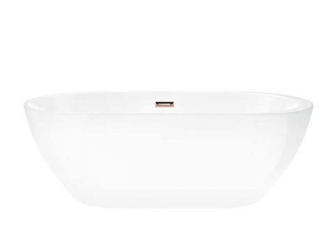 Wanna wolnostojąca Corsan RENO 160 x 74 cm z boczną półką Korek klik-klak Miedziany / Różowe Złoto