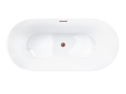 Wanna wolnostojąca Corsan RENO 160 x 74 cm z boczną półką Korek klik-klak Miedziany / Różowe Złoto