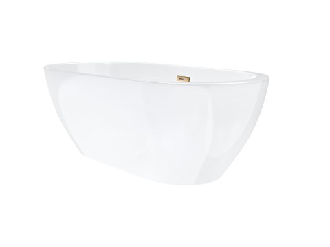 Wanna wolnostojąca Corsan RENO 160 x 74 cm z boczną półką Korek klik-klak Miedziany / Różowe Złoto