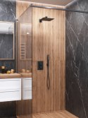 Zestaw prysznicowy Corsan Ango czarny z deszczownicą 25 cm, baterią termostatyczną i prysznicem