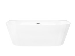 Wanna przyścienna wolnostojąca Corsan MONO 150 x 75 cm z szeroką krawędzią Korek Klik-Klak Biały
