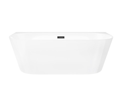 Wanna przyścienna wolnostojąca Corsan MONO 150 x 75 cm z szeroką krawędzią Korek Klik-Klak Czarny