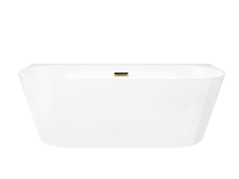Wanna przyścienna wolnostojąca Corsan MONO 150 x 75 cm z szeroką krawędzią Korek Klik-Klak Złoty