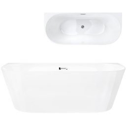 Wanna przyścienna wolnostojąca Corsan MONO 170 x 80 cm Korek klik-klak Chrom