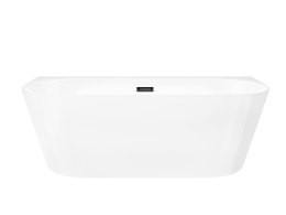 Wanna przyścienna wolnostojąca Corsan MONO 170 x 80 cm z szeroką krawędzią Korek klik-klak Czarny