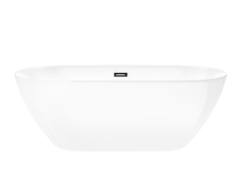 Wanna wolnostojąca Corsan OLVENA 160 x 76 cm Korek klik-klak Czarny