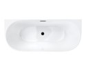 Wanna przyścienna wolnostojąca Corsan MONO 150 x 74 cm Korek klik-klak Czarny