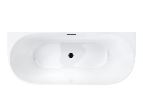 Wanna przyścienna wolnostojąca Corsan MONO 150 x 74 cm Korek klik-klak Czarny