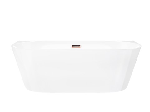 Wanna przyścienna wolnostojąca Corsan MONO 150 x 74 cm Korek klik-klak Miedziany / Różowe Złoto