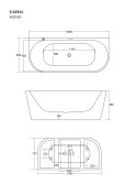 Wanna przyścienna wolnostojąca Corsan MONO 170 x 80 cm Korek klik-klak Miedziany / Różowe Złoto