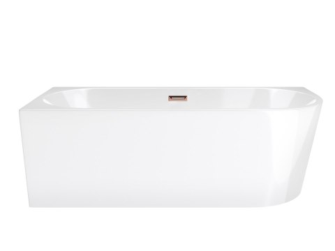 Wanna wolnostojąca narożna Corsan INTERO SLIM 150 x 75 Montaż lewostronny Korek klik-klak Miedziany / Różowe Złoto