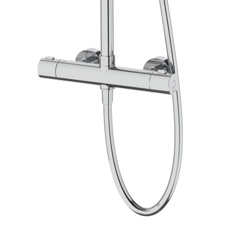 Zestaw natryskowy z termostatem Kolumna Corsan LUGO Deszczownica 25cm Chrom
