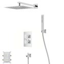 Zestaw prysznicowy Corsan Ango chrom z deszczownicą 25 cm, baterią termostatyczną, słuchawką i wylewką