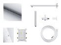 Zestaw prysznicowy Corsan Ango chrom z deszczownicą 25 cm, baterią termostatyczną, słuchawką i wylewką
