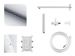 Zestaw prysznicowy Corsan Ango chrom z deszczownicą 25 cm, baterią termostatyczną, słuchawką i wylewką