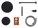 Zestaw prysznicowy Corsan Lugo czarny z deszczownicą 25 cm, baterią termostatyczną i prysznicem