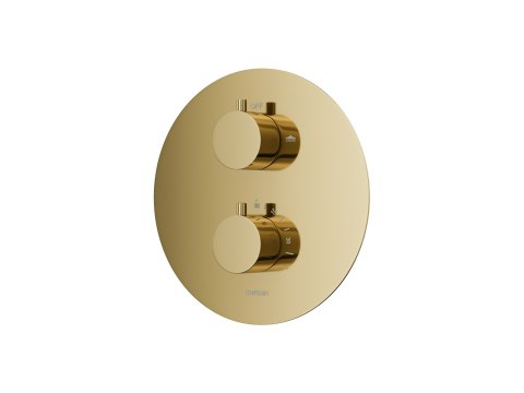 Zestaw prysznicowy podtynkowy Corsan Lugo Termostat Deszczownica 25cm Złoty