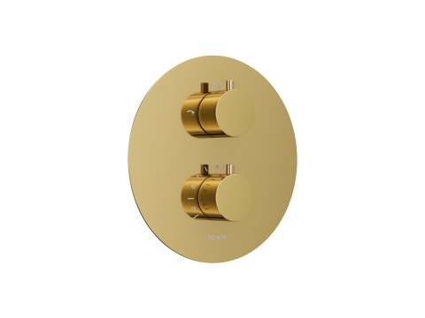 Zestaw prysznicowy podtynkowy Corsan Lugo Termostat Deszczownica 25cm Złoty