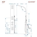 Panel prysznicowy Corsan ALTO Termostat Czarny
