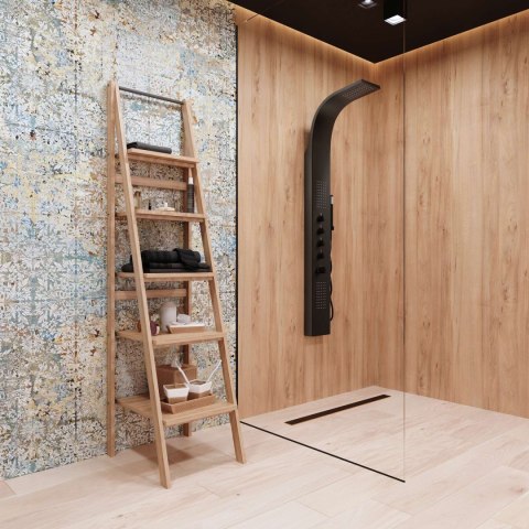 Panel prysznicowy Corsan SAMSARA Mieszacz Czarna stal Deszczownica LED