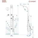 Panel prysznicowy Corsan SNAKE Mieszacz Stal Deszczownica LED
