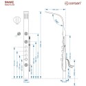 Panel prysznicowy Corsan SNAKE Termostat Czarna stal Deszczownica LED