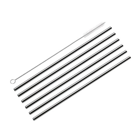 Stalowe słomki do napojów ze szczoteczką do czyszczenia CILIO 6 sztuk 22,5 cm