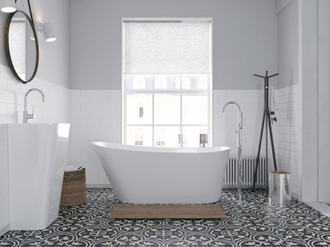 Wanna wolnostojąca Corsan ESTELLA 170 x 74 cm Korek klik-klak Grafit / GunMetal