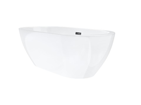 Wanna wolnostojąca Corsan RENO 160 x 74 cm z boczną półką Korek klik-klak Grafit / GunMetal