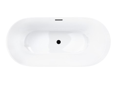 Wanna wolnostojąca Corsan RENO 170 x 80 cm z boczną półką Korek klik-klak Grafit / GunMetal