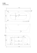 Wanna wolnostojąca narożna Corsan INTERO SLIM 160 x 74 z szeroką krawędzią Montaż lewostronny Korek klik-klak Grafit / Gun Metal