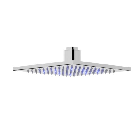 Zestaw prysznicowy Corsan Ango chrom z deszczownicą LED, baterią termostatyczną, słuchawką i wylewką