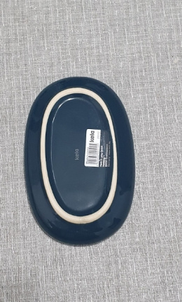 Ceramiczna mydelniczka KELA 13,5 x 8,5 cm ciemnozielona niebieska