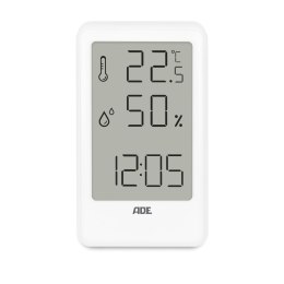 Elektroniczny higrometr termometr wewnętrzny ADE 7 x 11 x 1,5 cm biały