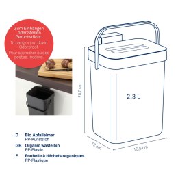 Kosz na odpady organiczne KELA 2,3 L 15,5 x 12 x 20,5 cm