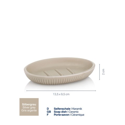 Mydelniczka ceramiczna KELA 13,5 x 9,5 x 2 cm beżowa