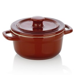 Małe naczynie żaroodporne z pokrywką MINI KELA ceramika śred. 14 x 9,5 cm kolor czerwony