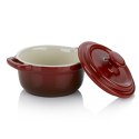 Małe naczynie żaroodporne z pokrywką MINI KELA ceramika śred. 14 x 9,5 cm kolor czerwony