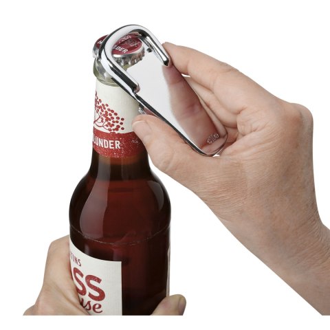Otwieracz do butelek, chromowany metal, 8,5 cm