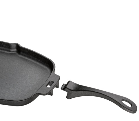 Patelnia do serwowania na podstawce odłączany uchwyt KUCHENPROFI żeliwo drewno sosnowe